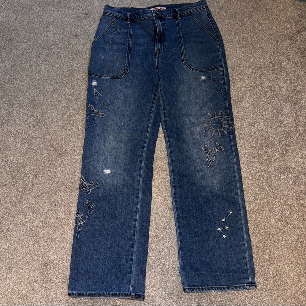 Johnny Was Dark Blue Embroidered Jeans - Size 29